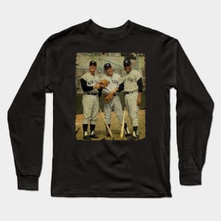 Roger Maris, Mickey Mantle, and Elston Howard in New York Yankees Long Sleeve T-Shirt